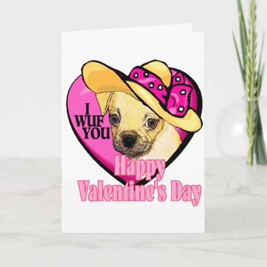 Valentijnse Puggle Feestdagen Kaart (Voorkant)