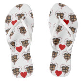 Valentijnse puppies teenslippers (Voetbed)