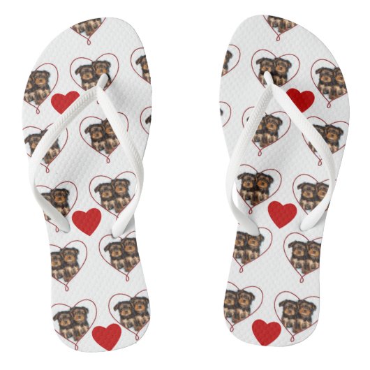 Valentijnse puppies teenslippers (Voetbed)