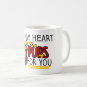 Valentijnse , retro 50 filmpopcorn ontwerp koffiemok (Voorkant rechts)