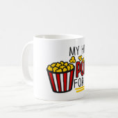 Valentijnse , retro 50 filmpopcorn ontwerp koffiemok (Voorkant links)