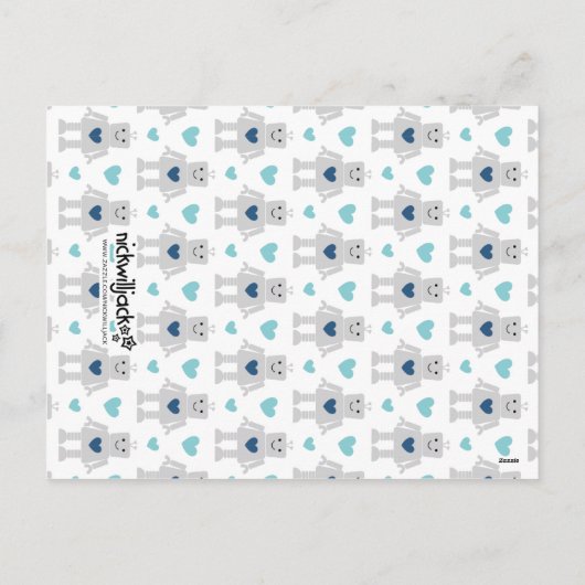 Valentijnse robotklasse feestdagenkaart (Achterkant)