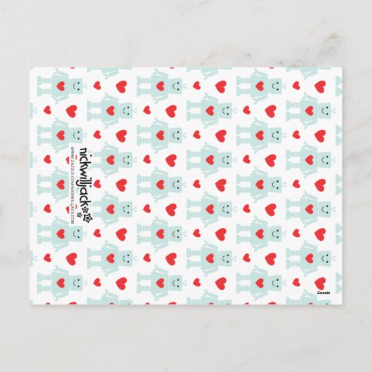 Valentijnse robotklasse feestdagenkaart (Achterkant)