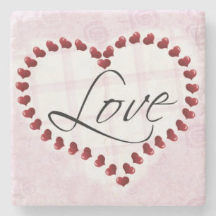 VALENTIJNSE rode en rode hartritme Stenen Onderzetter