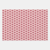 Valentijnse rode en roze harten patroon inpakpapier vel (Voorkant 2)