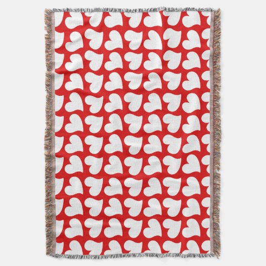 VALENTIJNSE RODE EN WITTE HARTS VALENTIJN DEKEN (Voorkant Verticaal)