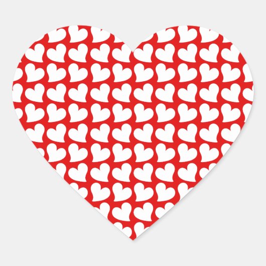 VALENTIJNSE RODE EN WITTE HARTS VALENTIJN HART STICKER (Voorkant)