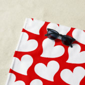 VALENTIJNSE RODE EN WITTE HARTS VALENTIJN STRANDLAKEN (In situ)