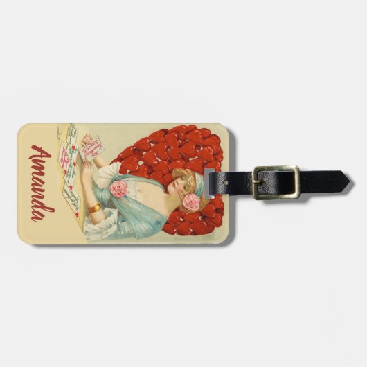  Valentijnse Rode Hart bagagelabel (Voorkant horizontaal)