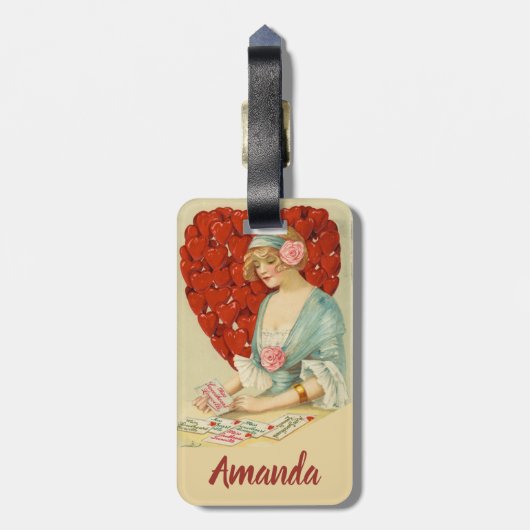  Valentijnse Rode Hart bagagelabel (Achterkant verticaal)