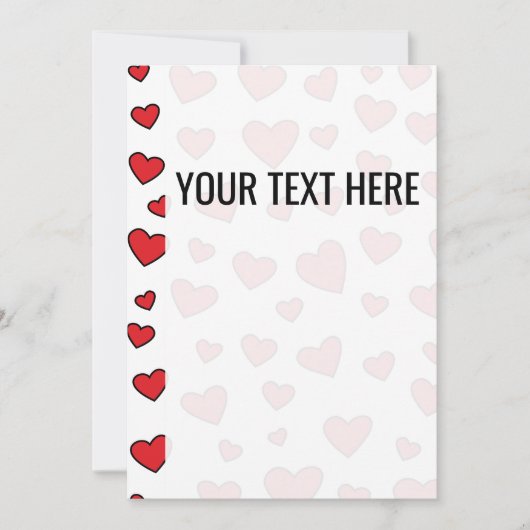 Valentijnse Rode Hart Patroon Aankondiging (Voorkant)