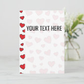 Valentijnse Rode Hart Patroon Aankondiging (Staand voorkant)