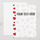 Valentijnse Rode Hart Patroon Aankondiging (Voorkant / Achterkant)