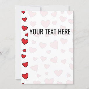 Valentijnse  Rode Hart Patroon Aankondiging