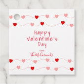 Valentijnse rode harten Hand geletterde scriptnaam Bedankjes Labels (Voorkant)