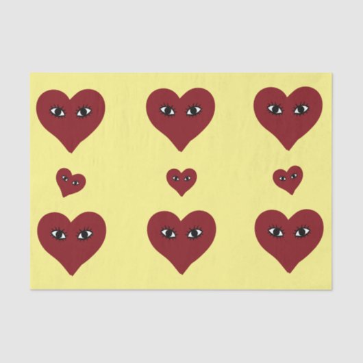 Valentijnse rode hartslag Abstracte kunst Tissuepapier (Voorkant)