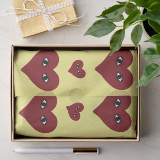 Valentijnse rode hartslag Abstracte kunst Tissuepapier (Geschenk)