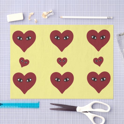 Valentijnse rode hartslag Abstracte kunst Tissuepapier (Craft)