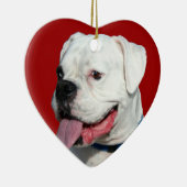 Valentijnse rode hond van Boxer Keramisch Ornament (Rechts)