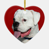 Valentijnse rode hond van Boxer Keramisch Ornament (Voorkant)