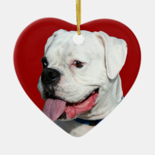 Valentijnse rode hond van Boxer Keramisch Ornament