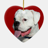 Valentijnse rode hond van Boxer Keramisch Ornament (Achterkant)