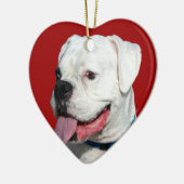 Valentijnse rode hond van Boxer Keramisch Ornament (Links)