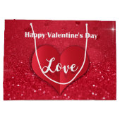 Valentijnse rode papiertas met wieltjes voor grote groot cadeauzakje (Achterkant)