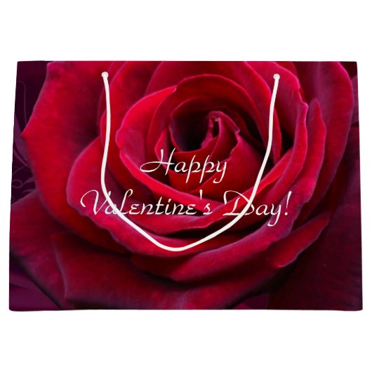 valentijnse rode roos groot cadeauzakje (Voorkant)