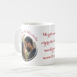 Valentijnse Ronde Fotonamen en Liefde Quote Rood Koffiemok