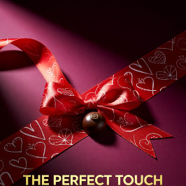 Valentijnse  rood en roze hartpatroon satijnen lint