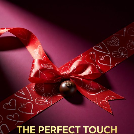 Valentijnse  rood en roze hartpatroon satijnen lint