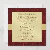 Valentijnse Rood Metallic Gold Ribbon Uitnodiging (Achterkant)