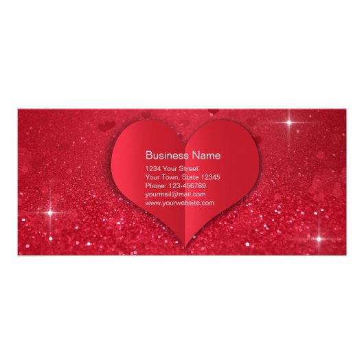 Valentijnse  - Rood papier - Hartstrooisel - Korti Reclamekaart (Achterkant)