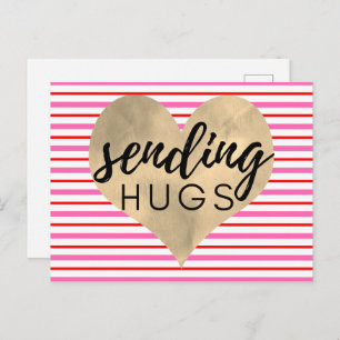 Valentijnse  Rood Roze Goud Hart Briefkaart