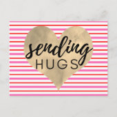 Valentijnse Rood Roze Goud Hart Briefkaart (Voorkant)