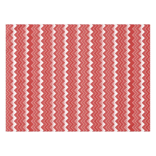 Valentijnse Rood & Wit Chevron Patroon Tafelkleed (Voorkant (Horizontaal))