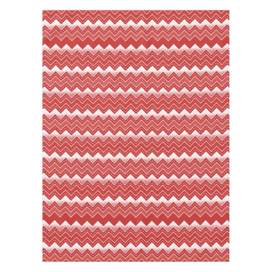 Valentijnse Rood & Wit Chevron Patroon Tafelkleed (Voorkant)