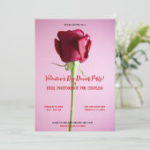 Valentijnse roodroze feestdag kaart (Staand voorkant)