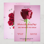 Valentijnse roodroze feestdag kaart (Voorkant / Achterkant)