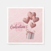 Valentijnse roze ballonnen papier Napkin Servet (Voorkant)