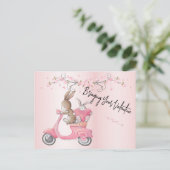 Valentijnse  Roze brommerharten Briefkaart (Staand voorkant)