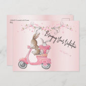 Valentijnse  Roze brommerharten Briefkaart (Voorkant / Achterkant)