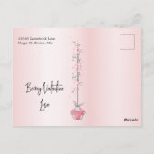 Valentijnse  Roze brommerharten Briefkaart (Achterkant)