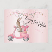 Valentijnse Roze brommerharten Briefkaart (Voorkant)