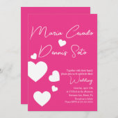 Valentijnse  Roze harten drijvende liefdesweddensc Kaart (Voorkant / Achterkant)