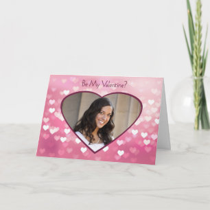 Valentijnse Roze Harten Fotokaart Kaart