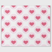 Valentijnse roze hartpatroon Cadeaupapier (Vlak)