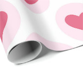 Valentijnse roze hartpatroon Cadeaupapier (Rol Hoek)