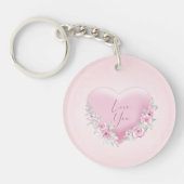 Valentijnse  Roze Heart Sleutelhanger (Voorkant)